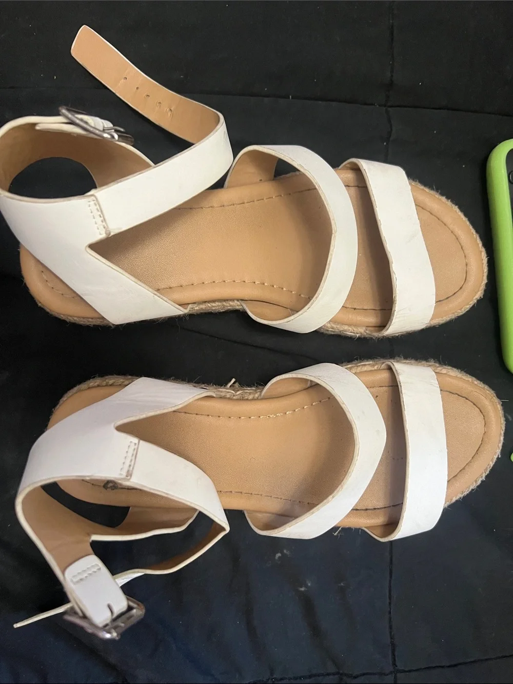 Kids White Strappy Espadrille Sandals with Ankle Buckle